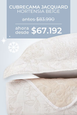 Cubrecama Jacquard Hortensias Beige