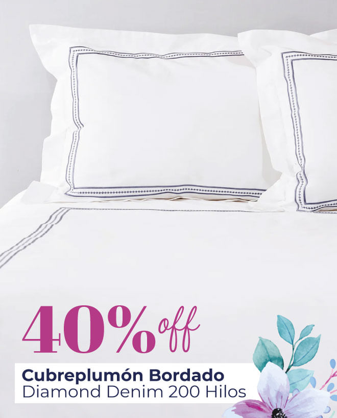 Cubreplumón Bordado Diamond Denim 200 Hilos