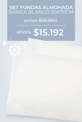 Set Fundas Almohada Básica Blanco 220 Hilos 50x70cm