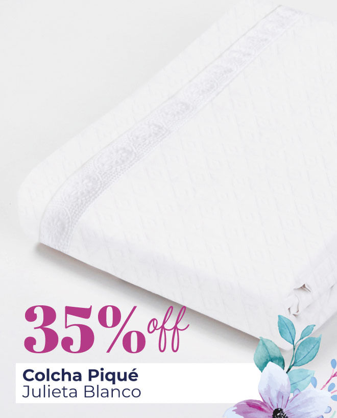 Colcha Piqué Julieta Blanco