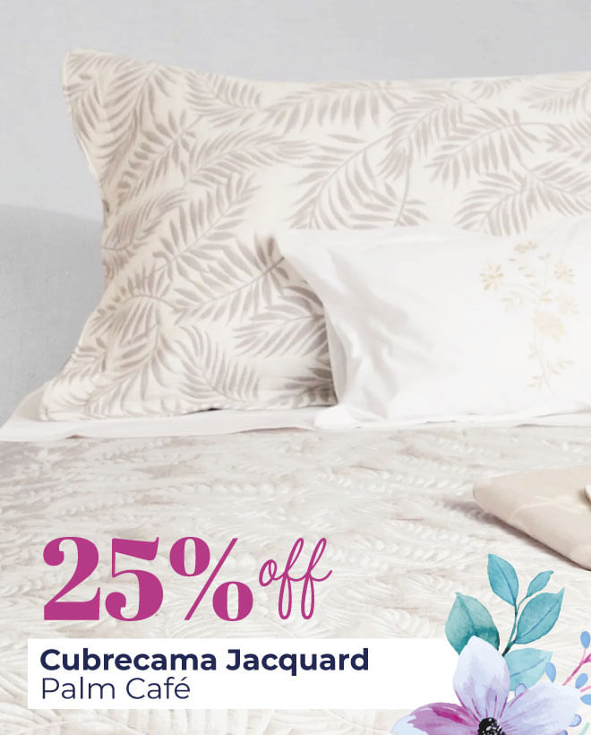Cubrecama Jacquard Palm Café