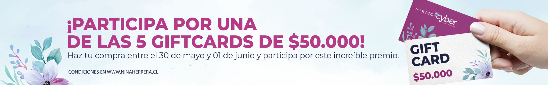 CONCURSO GIFT CARD CYBER NINA HERRERA MAYO 2025.