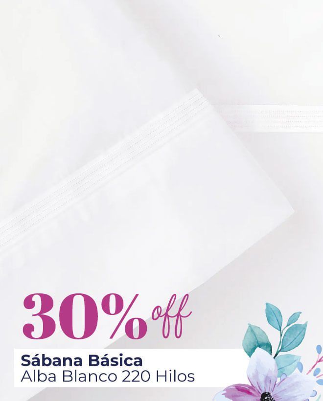 Sábana Básica Alba Blanco 220 Hilos