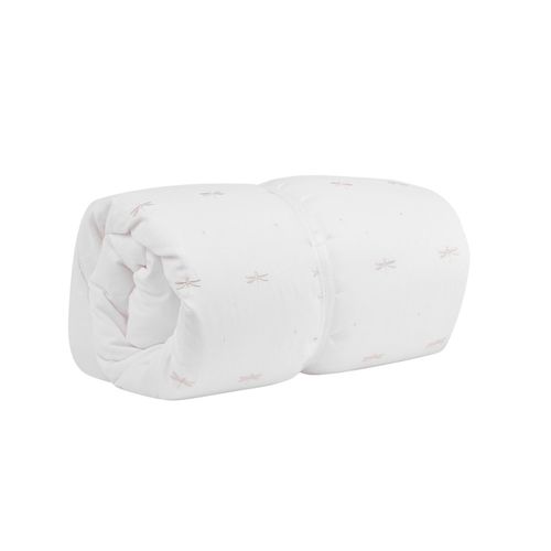 Plumón Bebé Bordado Libélulas White Off 220 Hilos Cuna