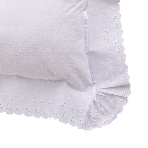 Funda Clásica Broderie Blanco 220 Hilos 50x70cm