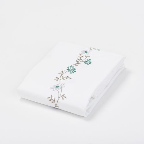 Cubreplumón Bordado Floral Eucalipto 220 Hilos