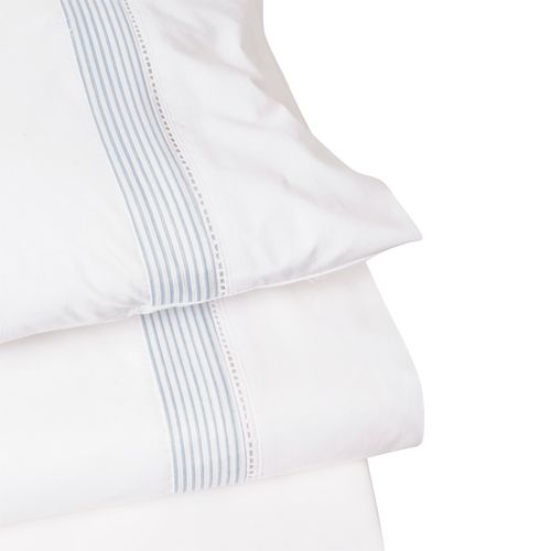 Set Sábana Bebé Estampada Básico Celeste 220 Hilos Cuna