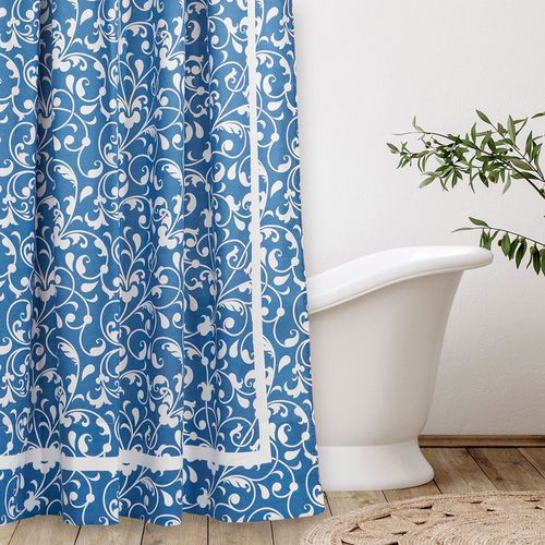 Cortina de Baño Estampada Saybrook Azul 180x180cm