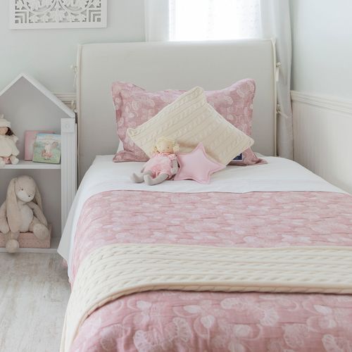 Cubrecama Kids Jacquard Papillon Rosa