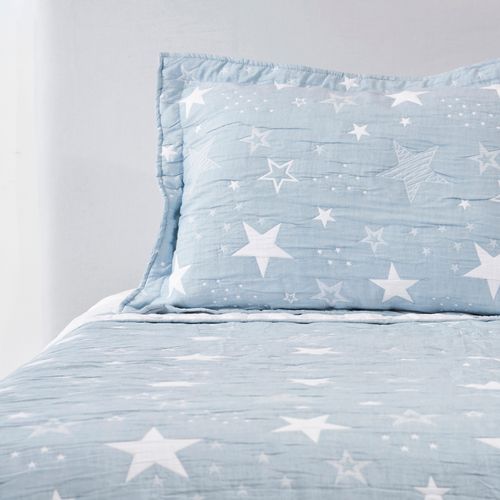 Cubrecama Kids Jacquard Estrellas Celeste