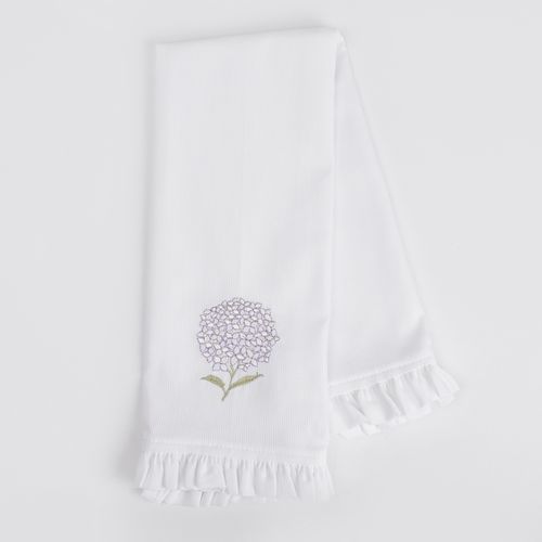 Toalla Piqué Hortensias Blanco