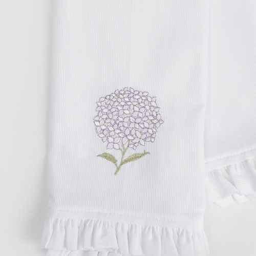 Toalla Piqué Hortensias Blanco