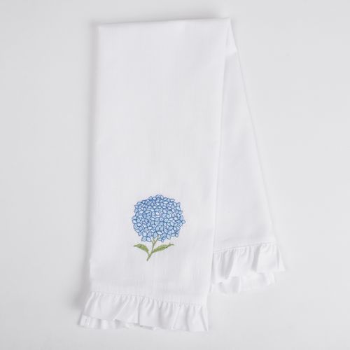 Toalla Piqué Hortensias Celeste