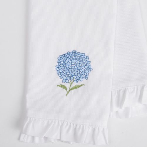 Toalla Piqué Hortensias Celeste