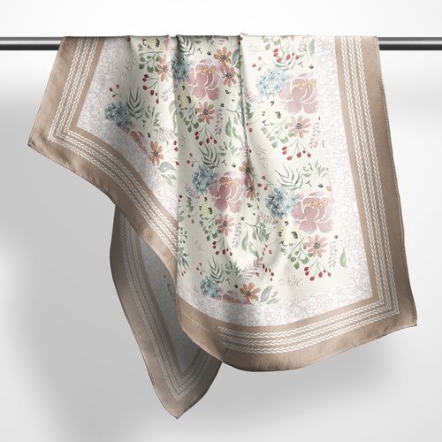 Pañuelo Pet Estampado Bloom Ivory 90x90cm