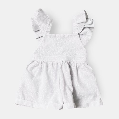 Jardinera Hojitas Polycotton Blanco Kids