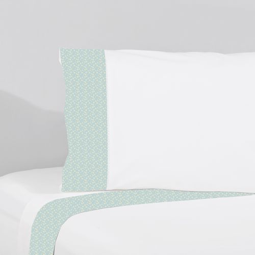 Set Sábana Estampada Rositas Celeste 220 Hilos