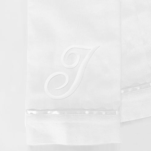 Toalla Piqué Bordada Letra I Blanco