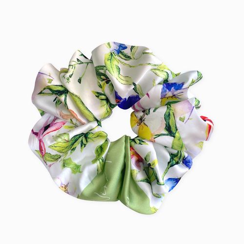 Maxi Scrunchie Pet Estampado Fucsia Flor