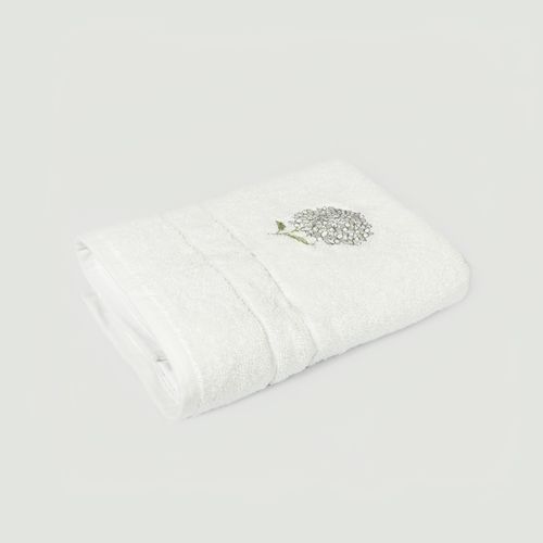 Toalla Bordada Hortensia Blanco