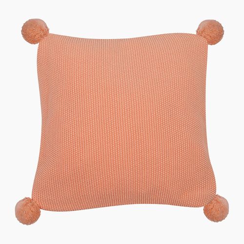 Cojín Bebé Tejido Pompom Peach 30x30cm