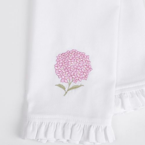 Toalla Piqué Hortensias Rosa