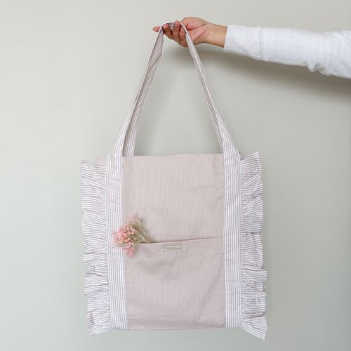 Tote Bag Piqué Vuelos Liso Nude