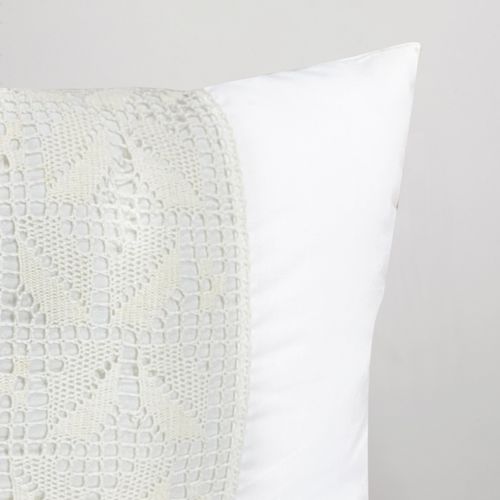 Cojín Clásico Macramé Blanco 220 Hilos 30x45cm