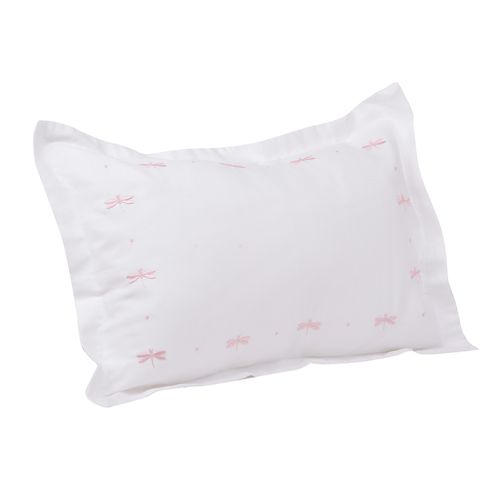 Cojín Bebé Bordado Libélulas Rosado 220 Hilos 30x45cm