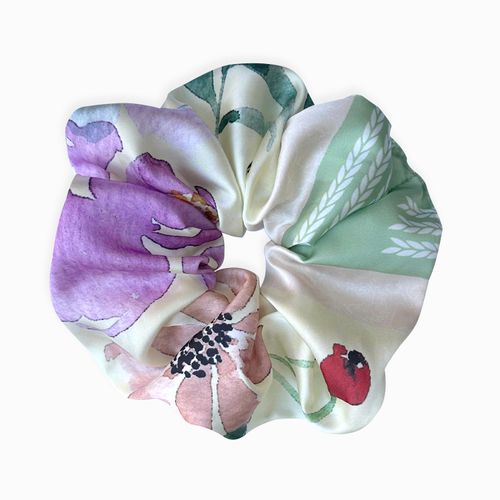 Maxi Scrunchie Pet Estampado Bloom Verde