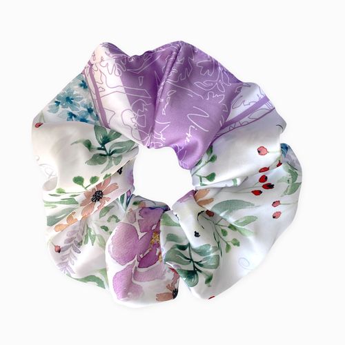 Maxi Scrunchie Pet Estampado Bloom Rosado