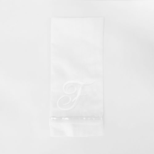 Toalla Piqué Bordada Letra F Blanco