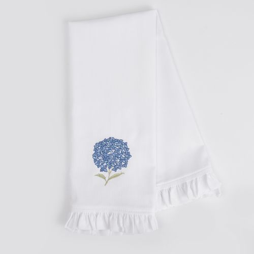 Toalla Piqué Hortensias Azul