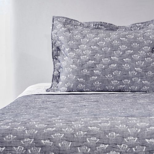 Cubrecama Kids Jacquard Barquito Azul