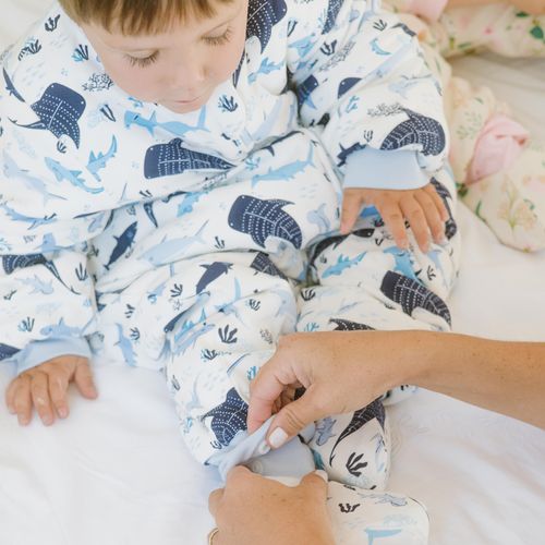 Saco de Dormir Estampado Kudun Tiburón Azul TOG 2.5