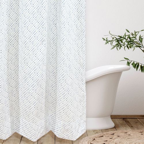Cortina de Baño Estampada Cross Azul