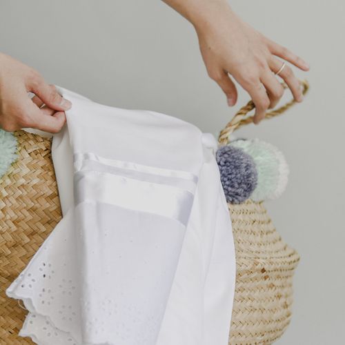 Set Sábana Clásica Broderie Blanco 220 Hilos
