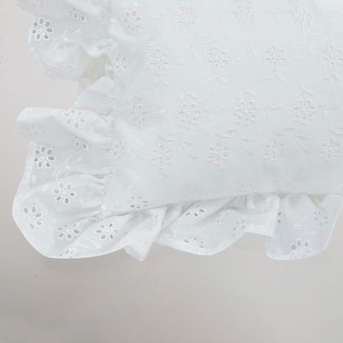 Cojín Clásico Broderie Flor Blanco 220 Hilos 30x45cm