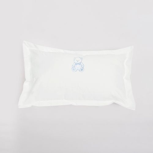 Cojín Bebé Bordado Osito Celeste 220 Hilos 30x45cm