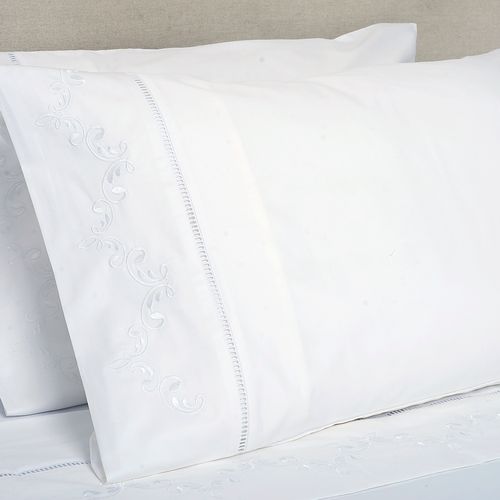 Set Sábana Bordada Amelie Blanco 300 Hilos