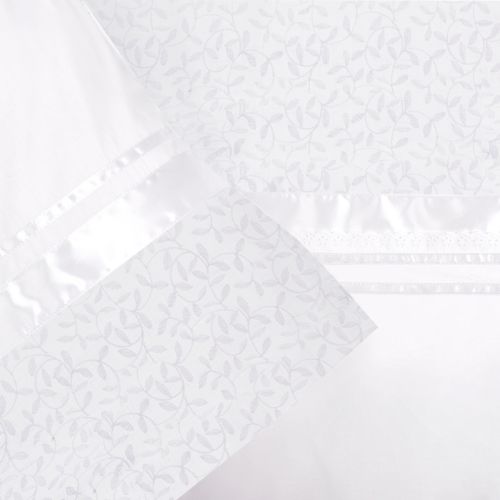 Set Sábana Clásica Broderie Hojita Blanco 220 Hilos