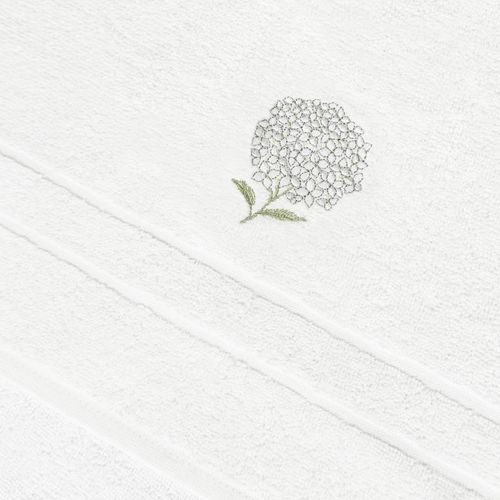 Toalla Bordada Hortensia Blanco