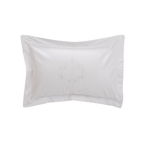 Cojín Bordado Amelie Blanco 300 Hilos 30x45cm