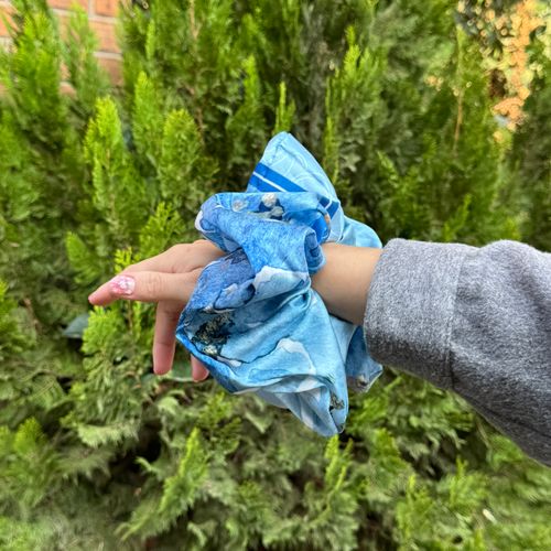Maxi Scrunchie PET Hortensias Azul
