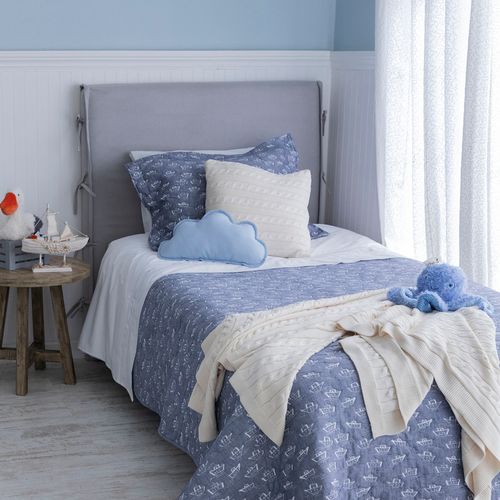 Cubrecama Kids Jacquard Barquito Azul