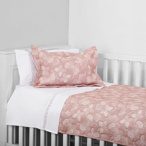 Cubrecama Bebé Jacquard Papillon Rosa