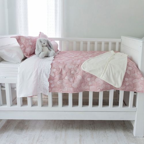 Cubrecama Bebé Jacquard Papillon Rosa