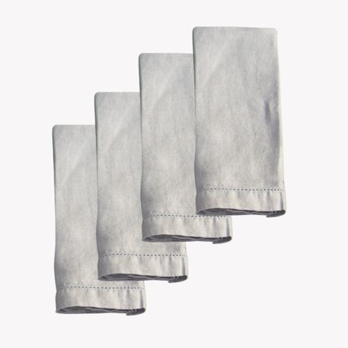 Set Servilleta Lino Basica Gris Cuadrado 45x45cm