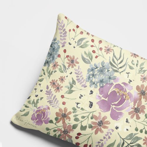 Funda de Cojín Estampado Bloom Amarillo 30x50cm