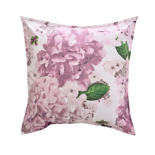 Cojín Estampado Hortensia Malva 300 Hilos 50x50cm